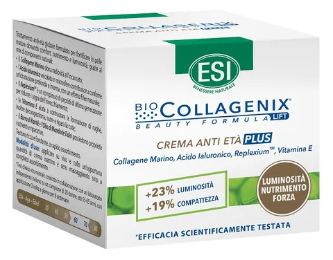 ESI - Biocollagenix Crema Viso Antietà Plus per Pelli Mature, con Collagene Marino e