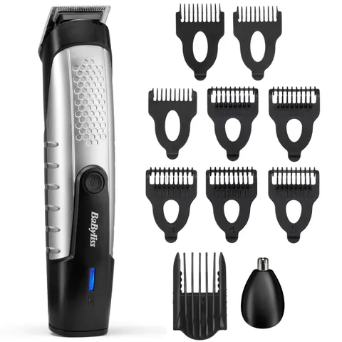 BaByliss Lithium Power Regolabarba - Kit grooming cordless con lame in acciaio inox