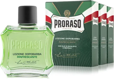 Proraso Lozione Dopobarba Uomo Rinfrescante, 3 x 100ml, Lozione con Olio di Eucalipto e