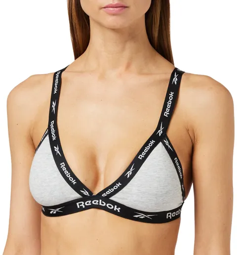 Reebok Donna, Reggiseno, Grigio, XS
