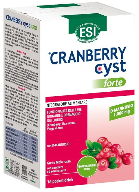 ESI, Cranberry Cyst Forte, Integratore Alimentare per la Funzionalità delle Vie Urinarie