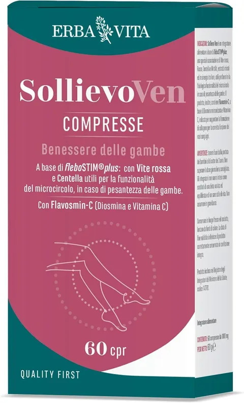 ERBA VITA Sollievo Ven integratore alimentare 60 Caspule - per il benessere delle gambe
