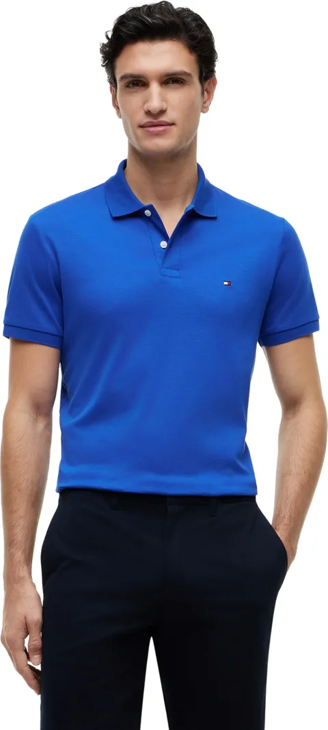 Tommy Hilfiger Polo Stagionale Uomo Cotone Liquido Reg Mw0Mw39994, Blu, XL