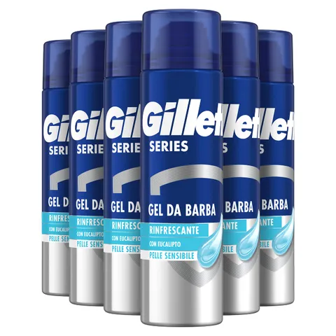 Gillette Series Il Gel Da Barba Rinfrescante Con Eucalipto Da Uomo Per Pelli Sensibili