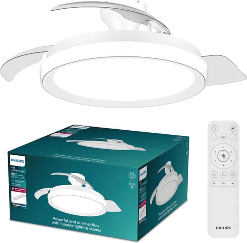 Philips Bliss Ventilatore Soffitto Pale Retrattili LED 106cm