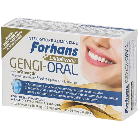 Forhans, Integratore Alimentare Gengi-Oral, con Lattoferrina, D-Biotina e Prostrength