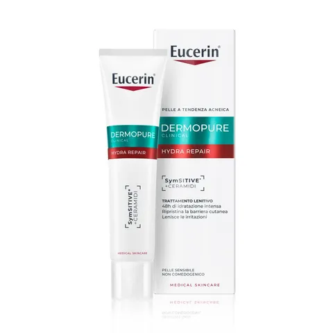 Eucerin DermoPure Clinical Hydra Repair 40 ml, Crema idratante viso contro rossori e