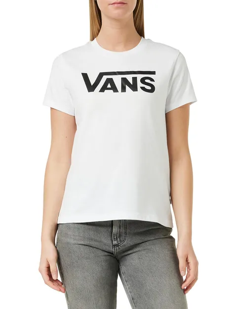 Vans Maglietta Flying V Crew T-Shirt Donna, Bianco (White), XX-Small