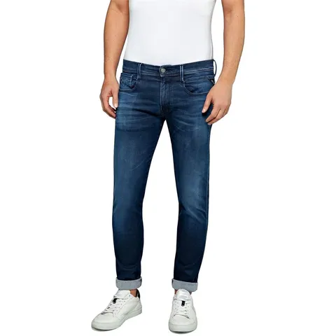 Replay Jeans Hyperflex Slim-Fit Anbass da Uomo con Elasticità, Blu (Blu Scuro 007), W30 x