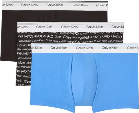 Calvin Klein Uomo Pantaloncini Boxer Confezione da 3 Balance con Fascia con Logo, Multicolore (Black/Wrapped Logo_Black/Regatta), XL