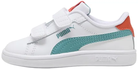 Puma Unisex Baby Smash 3.0 L V Inf Sneaker, Bianco-Baltic Sea Blue, 8.5 UK Bambino, Puma