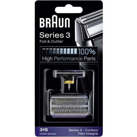 Braun 31S Testina di Ricambio, Compatibile con i Rasoi della Serie 3, Argento
