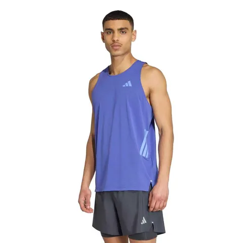adidas Uomo Adi365 Running Climacool Iconic Tank Shirt, Dual Indigo, XXL