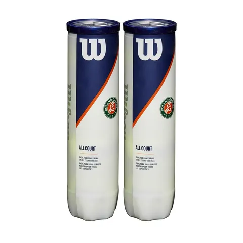 Wilson Roland Garros, WRT116402 Palline da Tennis Ufficiali, 2 Tubi da 4 Palline, Tutte