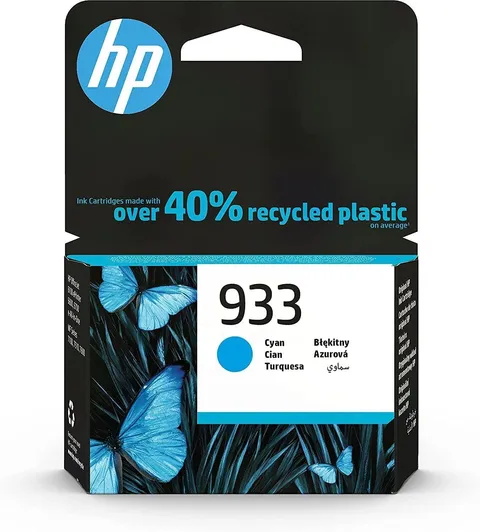 HP 933 Ciano, CN058AE, Cartuccia Originale da 330 Pagine, Compatibile con Stampanti OfficeJet 6100, 6600, 6700, 7110, 7130, 7140, 7510, 7610, 7612