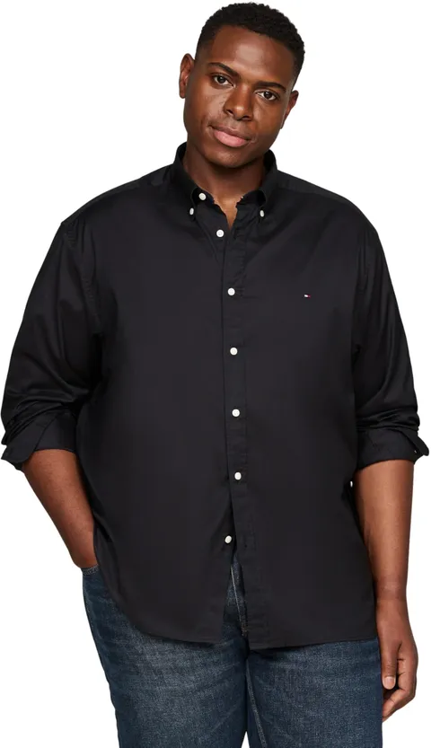 Tommy Hilfiger Uomo Camicia Regular Fit, Nero (Black), XXL