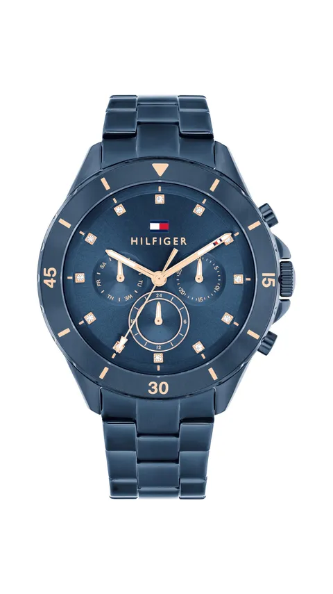 Tommy Hilfiger Orologio Analogico Multifunzione al Quarzo da Donna con Cinturino in