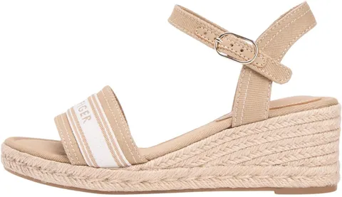 Tommy Hilfiger Espadrillas da donna Mid Wedge Espad Webbing FW0FW09230 con zeppa, cachi