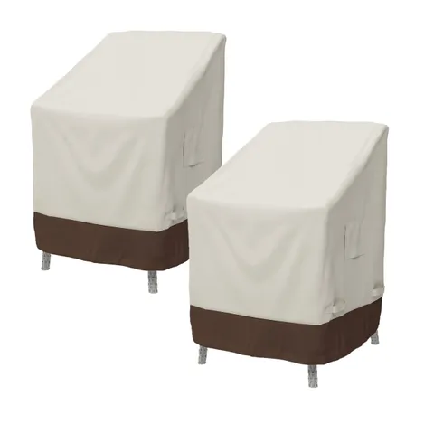 Amazon Basics Copertura per mobili da esterno, confezione da 2, Beige + Marrone Chiaro