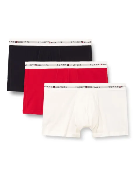 Tommy Hilfiger 3P Boxer da Uomo Primary Red/White/Desert Sky XS