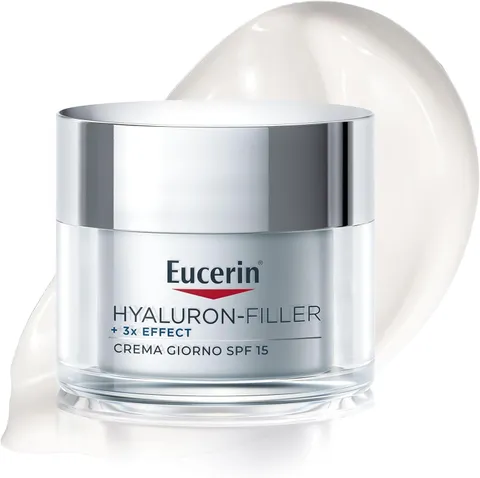 Eucerin Hyaluron-Filler Crema Giorno SPF 15 Pelli Secche 50 ml, Crema viso antirughe e