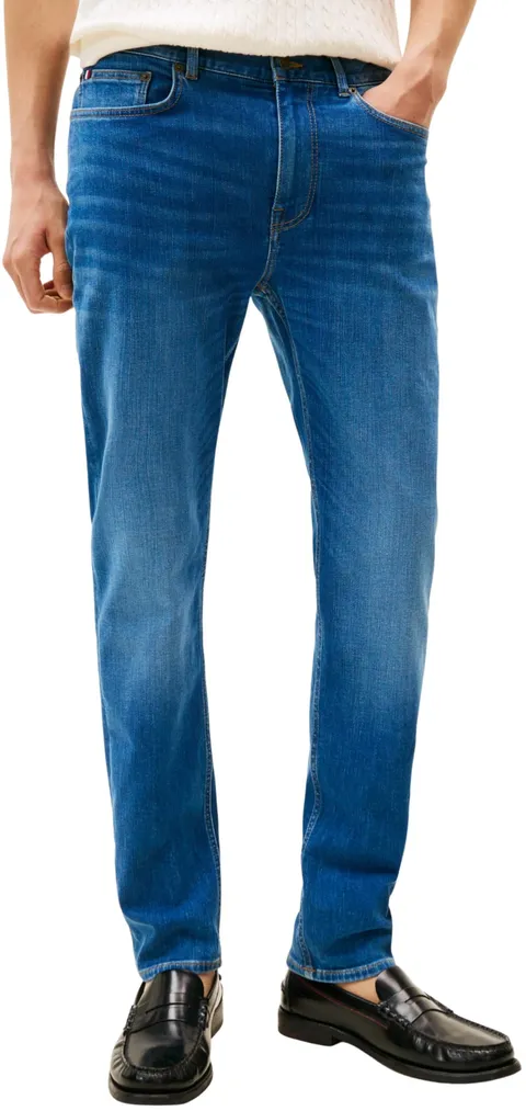 Tommy Hilfiger Uomo Jeans Slim Bleecker Vita Media, Blu (Camino Indigo), 29W/34L