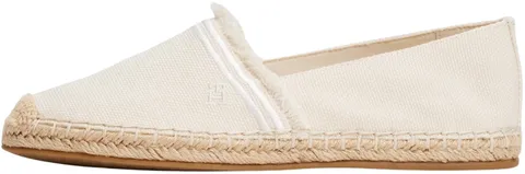 Tommy Hilfiger Donna Espadrillas Fringe Canvas Closed con Logo, Avorio (Muslin), 37