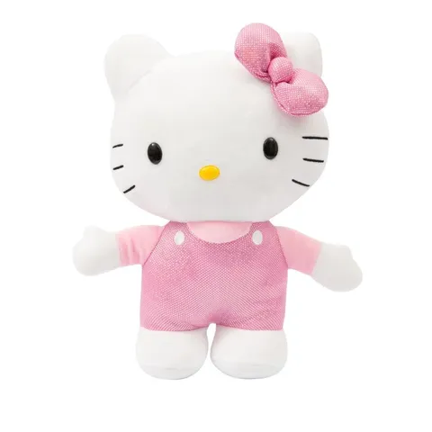 Hello Kitty Peluche 30 cm con Outfit alla Moda, Vestitino e Fiocco in Raso Rosa, per