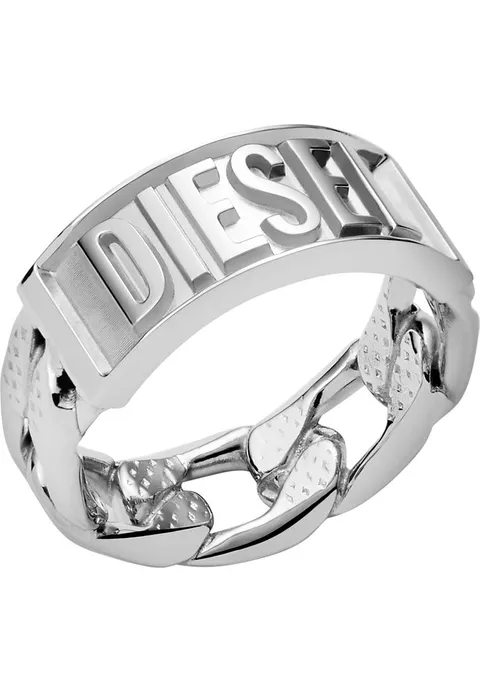 Diesel Anello Per Uomo Anello, L: Da 18 mm A 21 mm, H: 9 mm Anello In Acciaio Inox