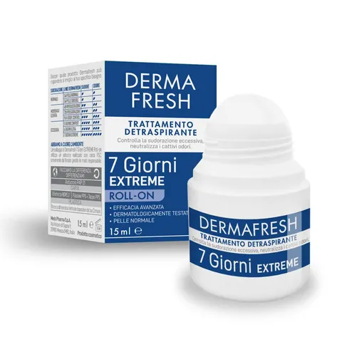 Dermafresh 7 giorni Extreme, Trattamento Detraspirante, Roll On, 15 ml, per Pelle
