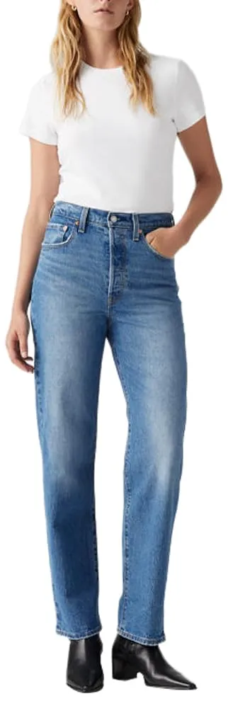 Levi's Ribcage Straight Ankle Jeans, Dance Around, 24W / 29L Donna
