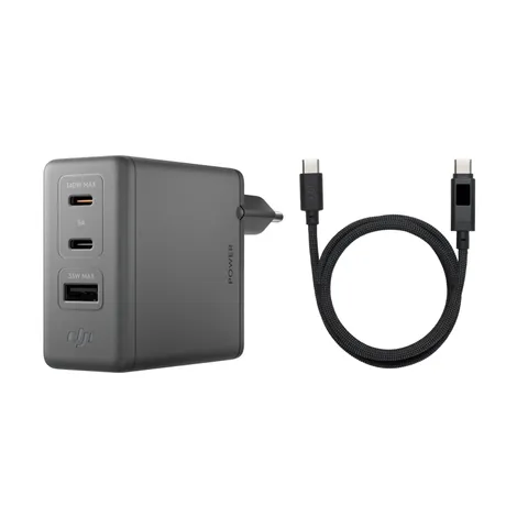 Combo di ricarica GaN da 140 W DJI Power con cavo da 7 A con display (1 m)