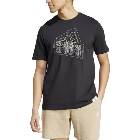 Adidas Uomo Tech BOS Graphic Tee, Black, M Tall