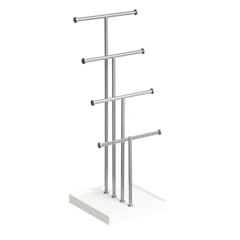 Amazon Basics Portagioielli ad albero su quattro livelli, Bianco/Nichel
