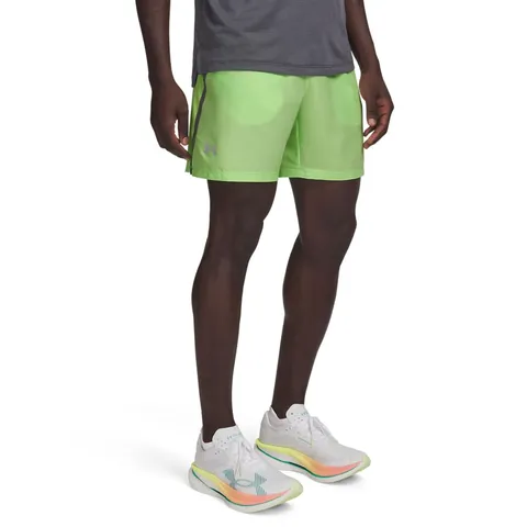 Under Armour UA Launch 7'' - Pantaloncini Lumos Lime/Castlerock/Reflective - XL