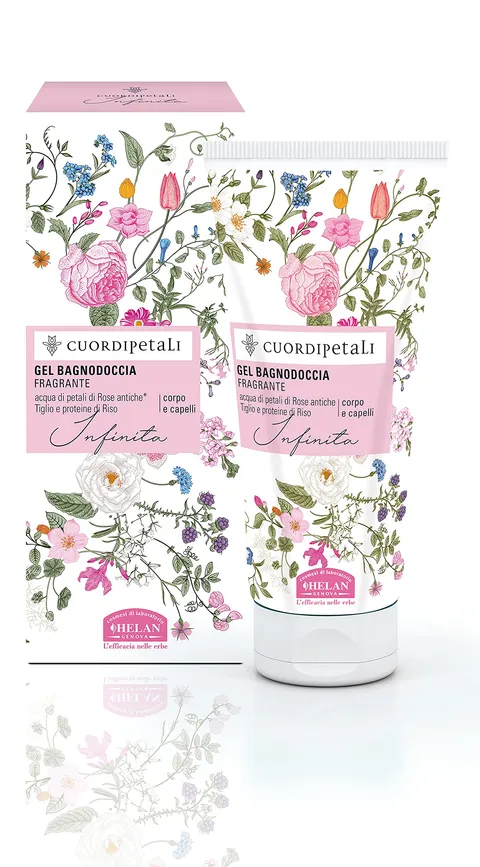 Helan, Cuor di Petali, Shampoo e Bagnoschiuma Naturale e Delicato per Corpo e Capelli