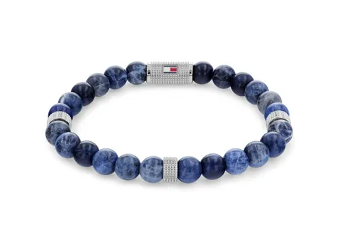 Tommy Hilfiger Jewelry Braccialetto di Perline da Uomo Con Pietre Laviche Colore Blu - 2790436