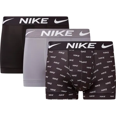 Nike Underwear Uomo Logo Print Trunks Pacco da 3 - Stampa Moderna su Tutta la Superficie