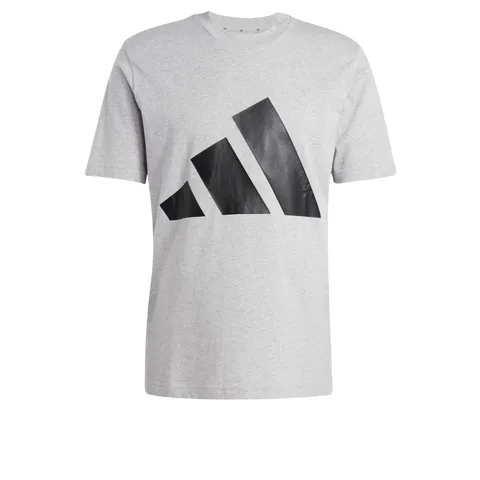 adidas Homme Essentials Big Logo Single Jersey Tee, Medium Grey Heather/Black, L