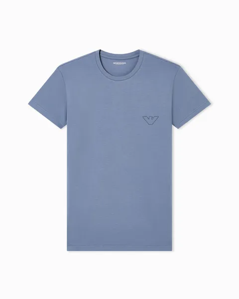 Emporio Armani T-Shirt Uomo Megalogo Girocollo Grigio M Slim Fit, Grigio, M