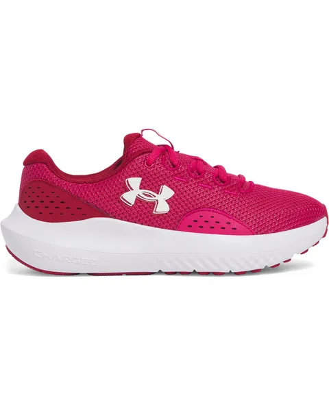 Under Armour UA W Charged Surge 4, Scarpa da Corsa Donna, Cresta Cremisi Fucsia Sfumata Bianco, 36 EU