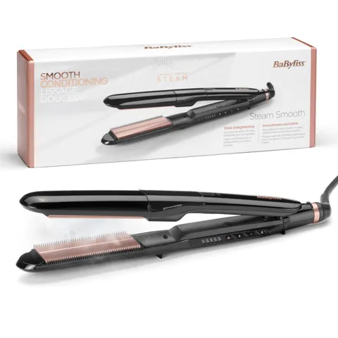BaByliss Piastra per capelli a vapore, styler per capelli a vapore, Nera