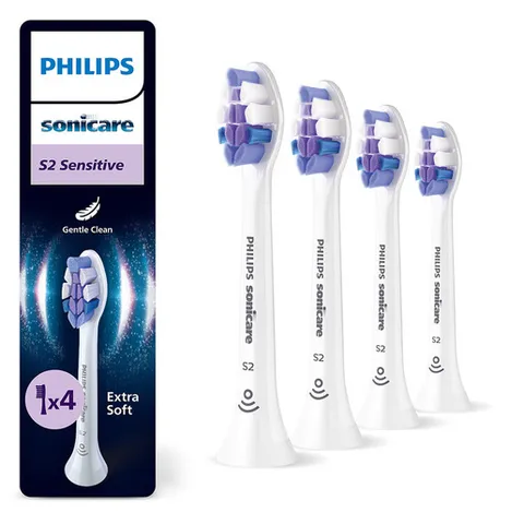 Philips Sonicare S2 Testine Ricambio 4 Pezzi Bianche