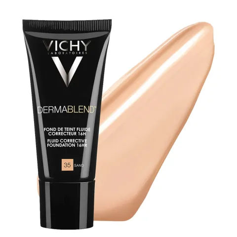 Vichy Dermablend Fondotinta Correttore Fluido, Alta Coprenza Senza Effetto Maschera