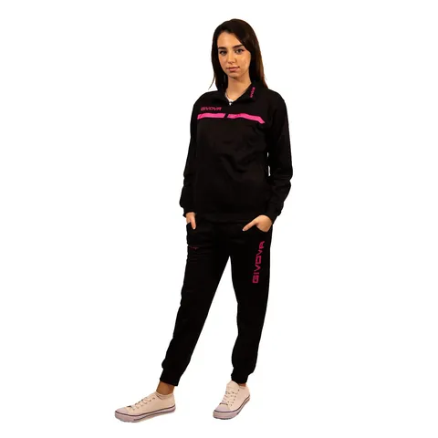 Givova TUTA Banda VISA Triacetato NERO/Fuxia