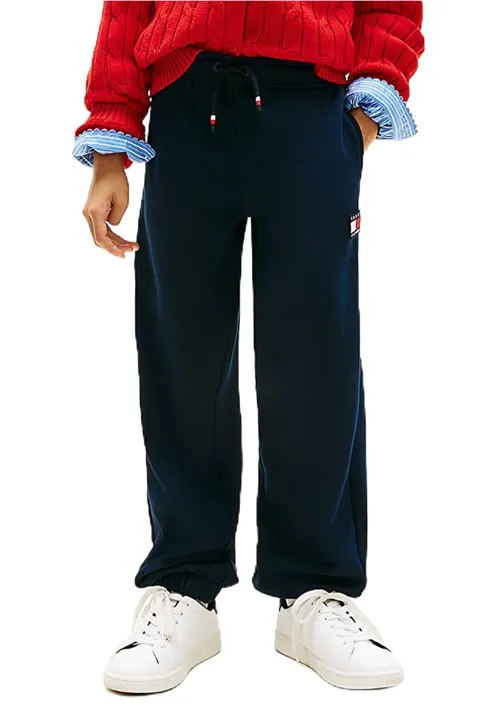 Tommy Hilfiger Heritage Flag Sweatpants Ks0ks00715 Pantaloni da Tuta, Blue (Dark Night Navy), 4 Anni Unisex-Adulto