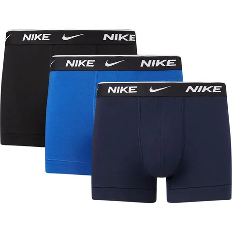 Nike Underwear Uomo Essential Trunks Pacco da 3 - Gamba Corta, Aderente, Tessuto Morbido