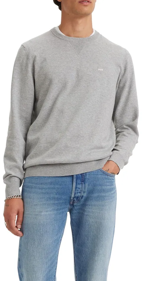 Levi's Lightweight Housemark Felpe, Mid Tone Grey Heather, XS Uomo