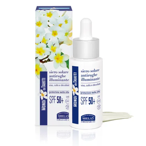Helan Monoï de Tahiti - Siero Viso Antirughe Idratante con Vitamina C e E, Skincare con
