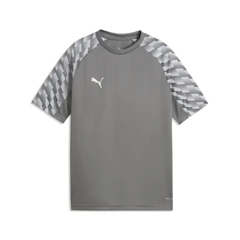 PUMA teamLIGA26 Maglia Jr, 164, Flat Medium Grigio Bianco-Grigio Chiaro Piatto